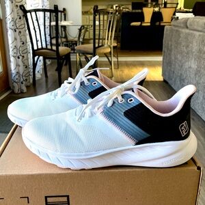 Footjoy Flex Women's Golf Shoes White, Gray, Pink & Black Size 9.5 Model 95719